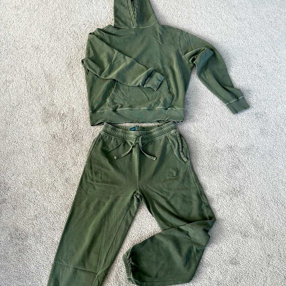 Garment Dyed Matching Hoodie and Sweatpants